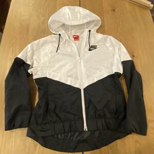 Nike Full Zip Windbreaker Jacket 2016 Men's Medium Y2K Windrunner Black White*
